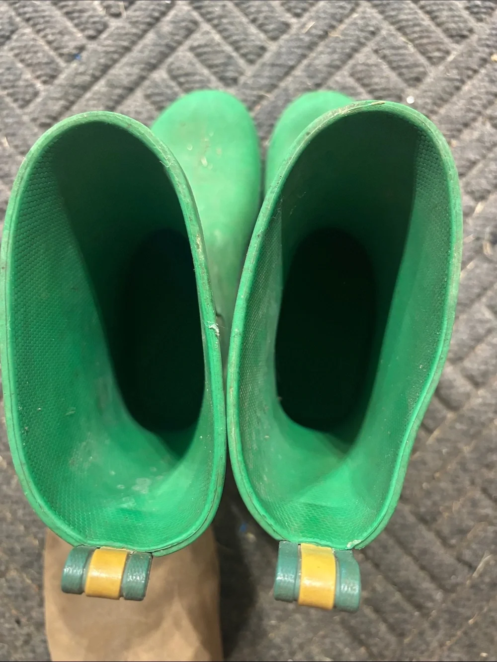 totes Kids Green Waterproof Rain Boots with Pull Tabs